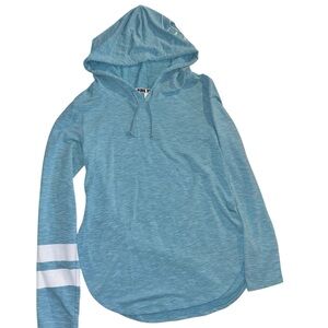 Victoria's Secret Pink side slit tunic hoodie in teal women's x-small